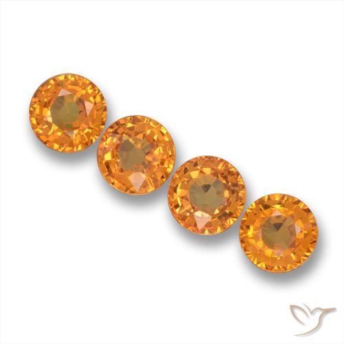 2.33ctw Natürlicher Tiefes Orange-Gold Saphir, Runden, VVS-VS