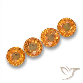 2.33 ct natürliche Tiefes Orange-Gold Saphir-Edelsteine, Runden, VVS-VS