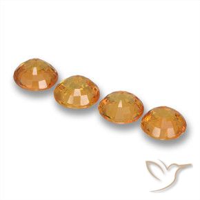 2.33 ct natürliche Tiefes Orange-Gold Saphir-Edelsteine, Runden, VVS-VS