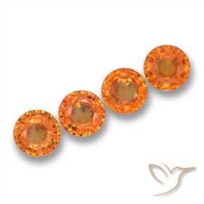 2.20 ct natürliche Feuerorange Saphir-Edelsteine, Runden, VVS-VS