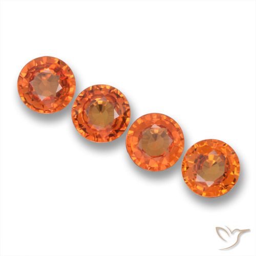 2.19ctw Natürlicher rötlich-orange Saphir, Runden, VVS-VS