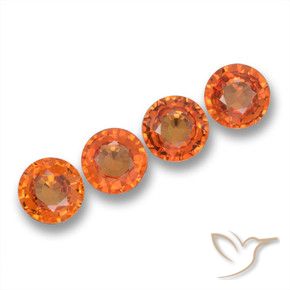 2.19 ct natürliche rötlich-orange Saphir-Edelsteine, Runden, VVS-VS