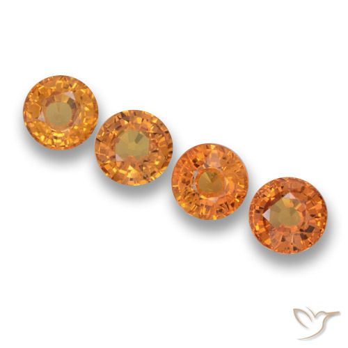 2.85ctw Natürlicher Mittelorange Saphir, Runden, VVS-VS