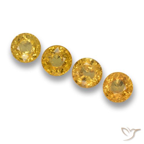 2.37ctw Natürlicher Tiefes Gold Saphir, Runden, VVS-VS