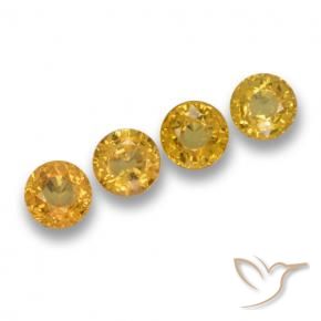 2.37 ct natürliche Tiefes Gold Saphir-Edelsteine, Runden, VVS-VS