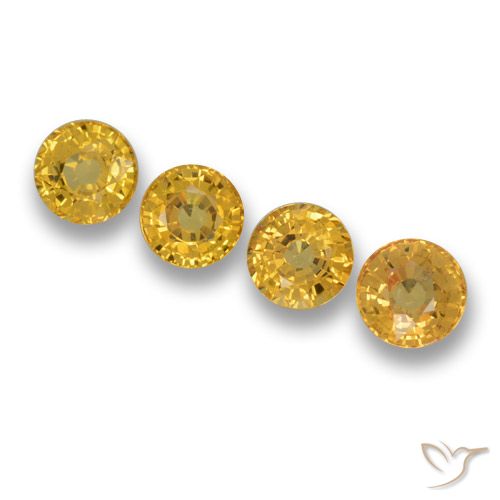 2.69ctw Natürlicher Tiefes Gold Saphir, Runden, VVS-VS
