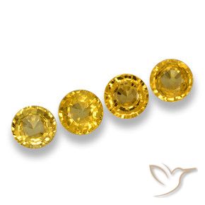 2.32 ct natürliche Dunkel gelb Saphir-Edelsteine, Runden, VVS-VS