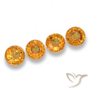 2.62 ct natürliche Tiefes Orange-Gold Saphir-Edelsteine, Runden, VVS-VS