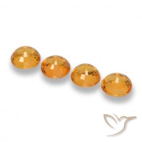 2.62 ct natürliche Tiefes Orange-Gold Saphir-Edelsteine, Runden, VVS-VS