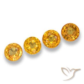 2.55 ct natürliche Tiefes Goldorange Saphir-Edelsteine, Runden, VVS-VS