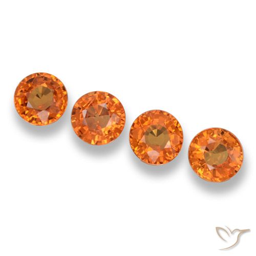 2.35ctw Natürlicher tieforange Saphir, Runden, VVS-VS