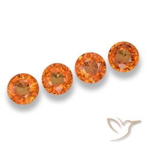 2.35 ct natürliche tieforange Saphir-Edelsteine, Runden, VVS-VS