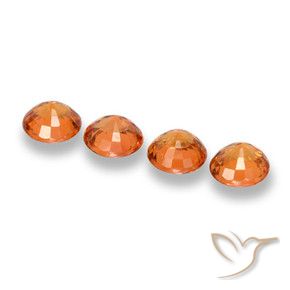 2.35 ct natürliche tieforange Saphir-Edelsteine, Runden, VVS-VS