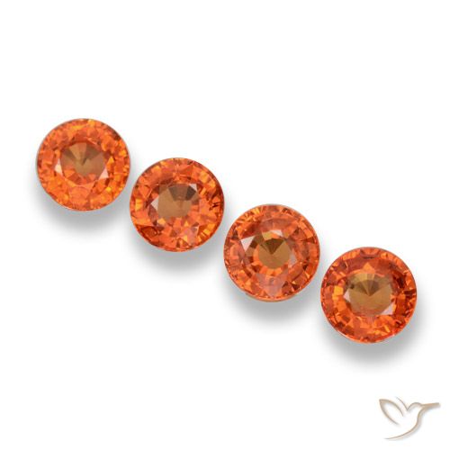 2.25ctw Natürlicher Mittelorange Saphir, Runden, VVS-VS