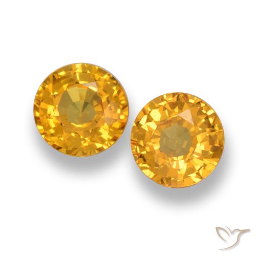 1.28ctw Natürlicher Mittelgold Saphir, Runden, VVS-VS