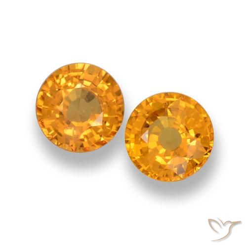 1.27ctw Natürlicher Tiefes Orange-Gold Saphir, Runden, VVS-VS