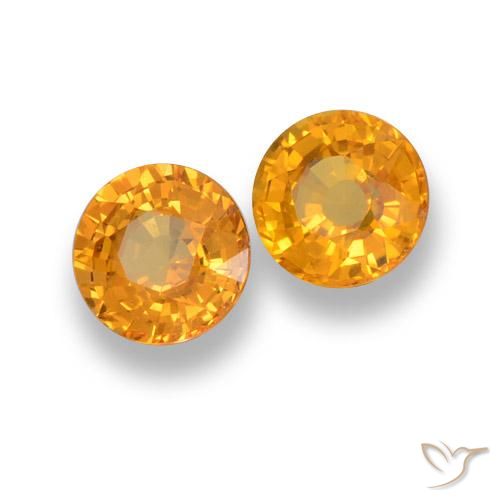 1.27 ct natürliche Tiefes Orange-Gold Saphir-Edelsteine, Runden, VVS-VS