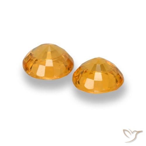 1.27 ct natürliche Tiefes Orange-Gold Saphir-Edelsteine, Runden, VVS-VS