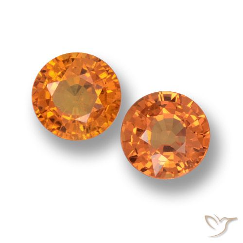 1.39ctw Natürlicher Mittelorange Saphir, Runden, VVS-VS