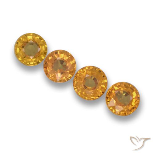 2.34ctw Natürlicher Tiefes Orange-Gold Saphir, Runden, VVS-VS