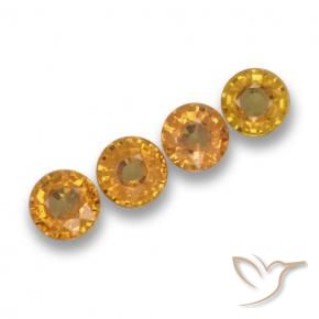 2.34 ct natürliche Tiefes Orange-Gold Saphir-Edelsteine, Runden, VVS-VS