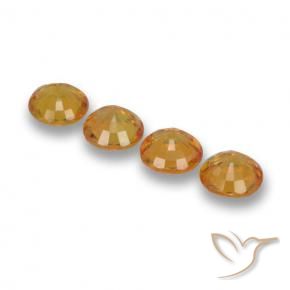 2.34 ct natürliche Tiefes Orange-Gold Saphir-Edelsteine, Runden, VVS-VS