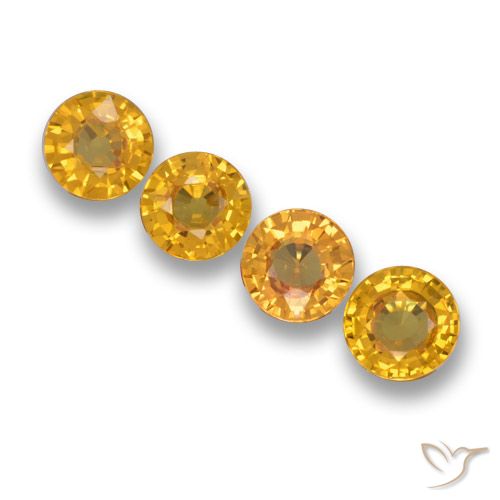 2.15ctw Natürlicher Tiefes Goldorange Saphir, Runden, VVS-VS