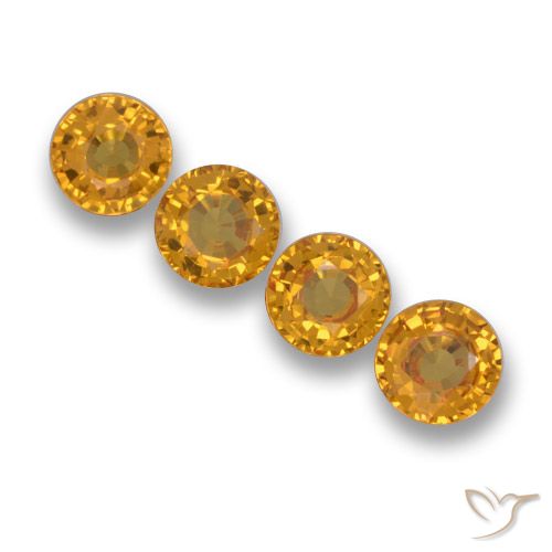 2.20ctw Natürlicher Tiefes Orange-Gold Saphir, Runden, VVS-VS