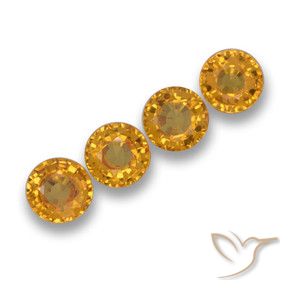 2.20 ct natürliche Tiefes Orange-Gold Saphir-Edelsteine, Runden, VVS-VS