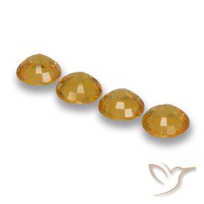 2.20 ct natürliche Tiefes Orange-Gold Saphir-Edelsteine, Runden, VVS-VS