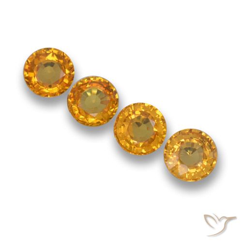 2.33ctw Natürlicher Mittel-Hellorange Saphir, Runden, VVS-VS