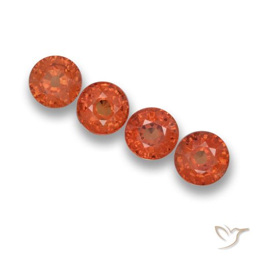 2.30ctw Natürlicher rötlich-orange Saphir, Runden, VVS-VS