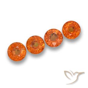 2.67 ct natürliche tieforange Saphir-Edelsteine, Runden, VVS-VS