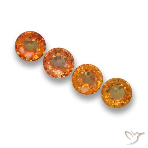 2.35ctw Natürlicher hellorange Saphir, Runden, VVS-VS