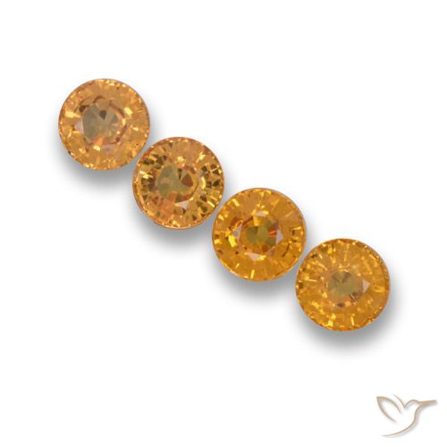 2.11ctw Natürlicher Honig-orange Saphir, Runden, VVS-VS