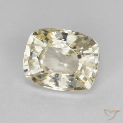 1.24ct Natürlicher hellgelb Saphir, Kissen, VVS-VS