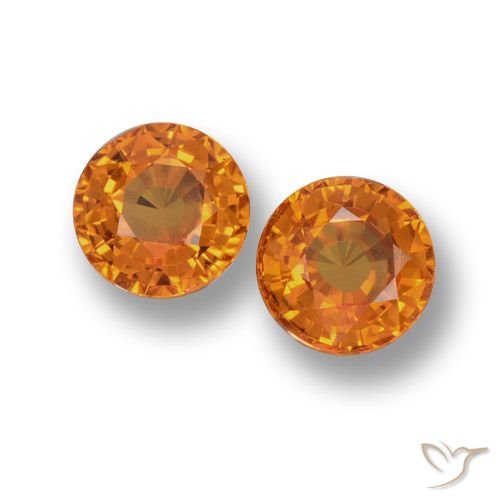 1.23ctw Natürlicher Mittelorange Saphir, Runden, VVS-VS