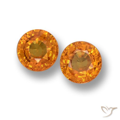 1.11ctw Natürlicher Mittelorange Saphir, Runden, VVS-VS