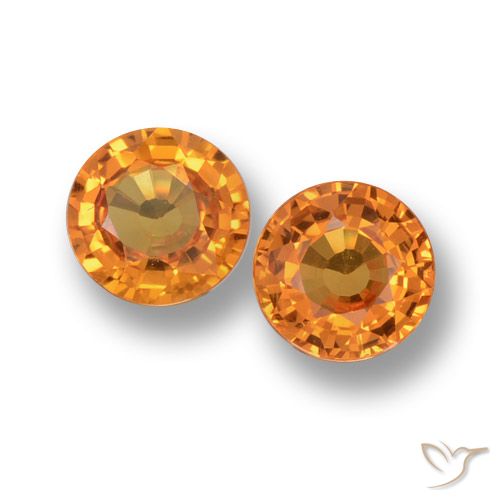 1.18ctw Natürlicher Mittelorange Saphir, Runden, VVS-VS