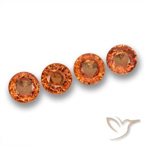 2.36 ct natürliche tieforange Saphir-Edelsteine, Runden, VVS-VS