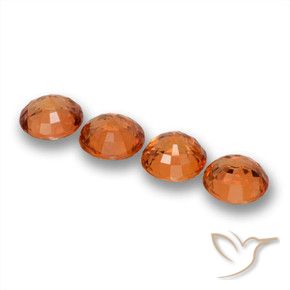 2.36 ct natürliche tieforange Saphir-Edelsteine, Runden, VVS-VS