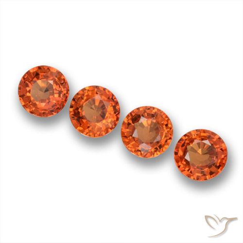 2.37ctw Natürlicher rötlich-orange Saphir, Runden, VVS-VS