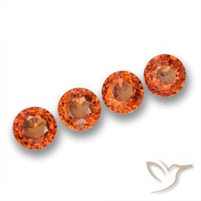 2.37 ct natürliche rötlich-orange Saphir-Edelsteine, Runden, VVS-VS