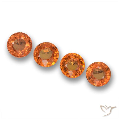 2.42ctw Natürlicher hellorange Saphir, Runden, VVS-VS