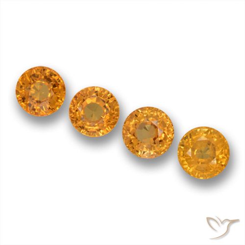 3.10ctw Natürlicher Mittelorange Saphir, Runden, VVS-VS
