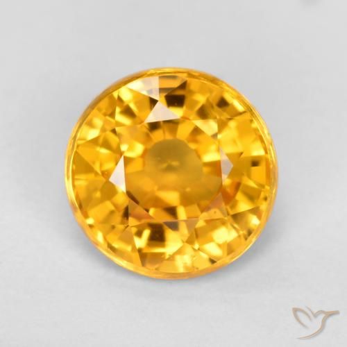 0.83ct Natürlicher Mittelorange Saphir, Runden, VVS-VS