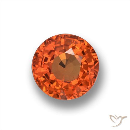 0.59ct Natürlicher Mittelorange Saphir, Runden, VVS-VS, Photo A