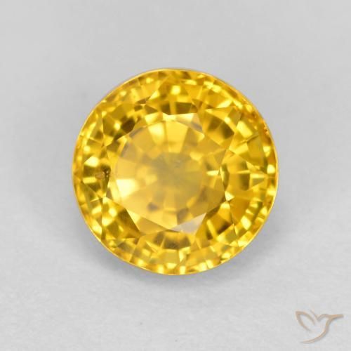 0.75ct Natürlicher Golden Saphir, Runden, VVS-VS