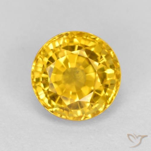 9,17 ctw natürlicher Golden Saphir, Runden, VVS-VS