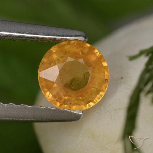 0.58ct Natürlicher Tiefes Orange-Gold Saphir, Runden, VS